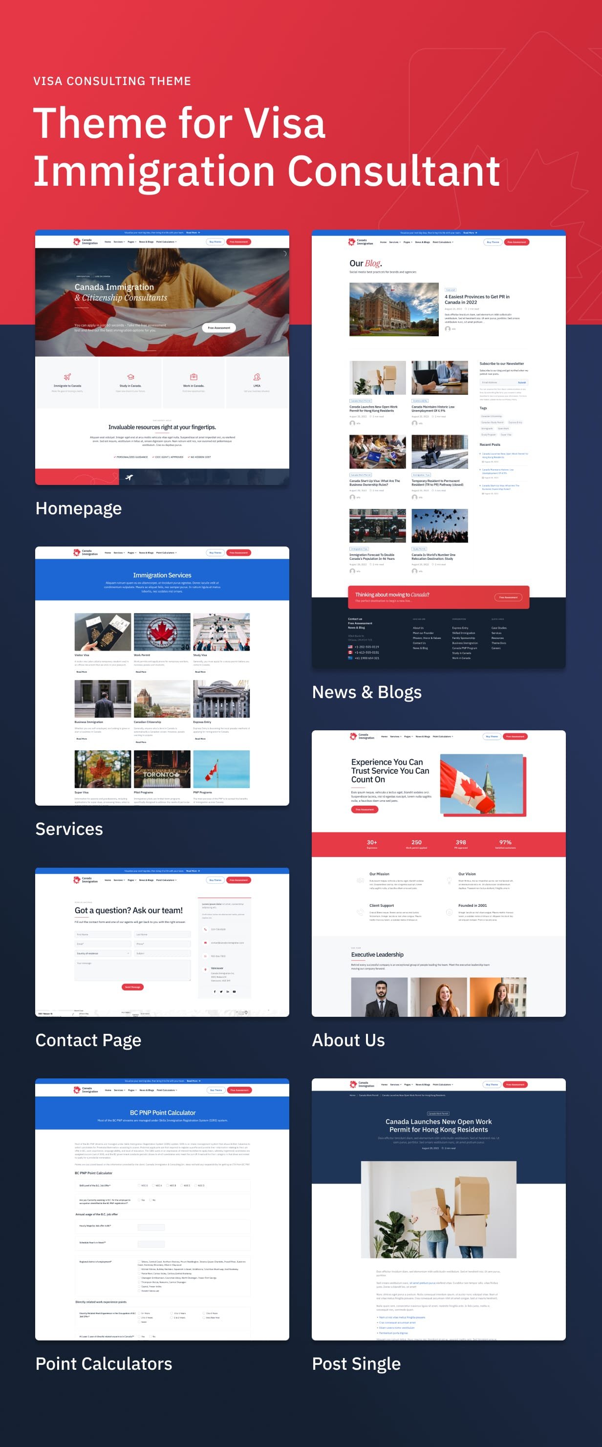 Canada Immigration WordPress Theme